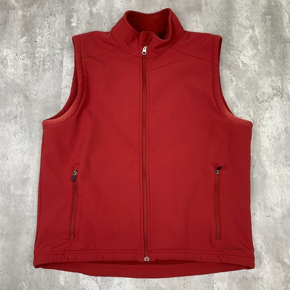 LL‎ Bean Vest Mens Medium Soft Shell Wind Pro Full Zip Pocket Outdoor Ski